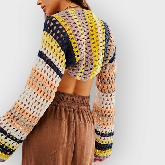 New Free People Gia Crochet Shrug - Beachy Combo - Picture 3 of 9